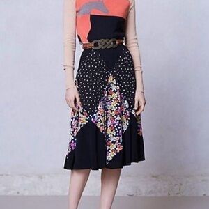 Anthropologie Maeve Diamond Patchwork Skirt